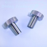 Pair of Knurled Backplate Fixing Nuts (Long Spigot)