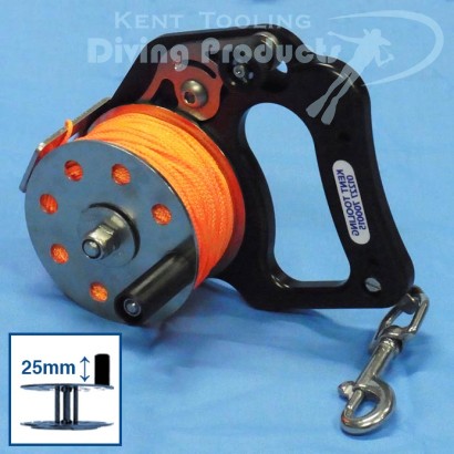 LHW 40 Metre Line Small Composite Ratchet Reel + 25mm Single Handle