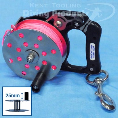 LHW 75 Metre Line Narrow Composite Ratchet Reel + 25mm Single Handle