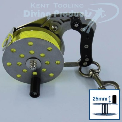 LHW 75 Metre Line Narrow Ratchet Reel + 25mm Single Handle