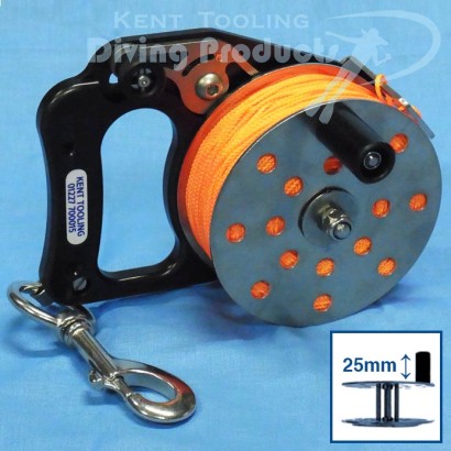 RHW 100 Metre Line Narrow Composite Ratchet Reel + 25mm Single Handle