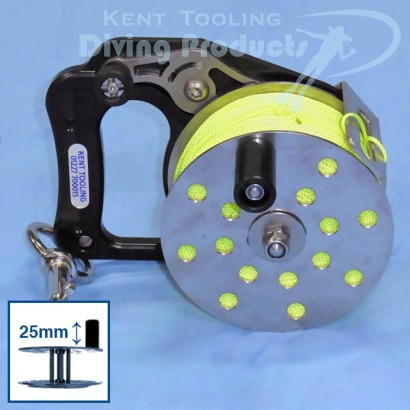 RHW 125 Metre Line Narrow Primary Composite Ratchet Reel + 25mm Single Handle