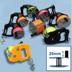 Left-Hand Wind Composite Ratchet Reels (Black & Yellow) - 25mm SINGLE HANDLE class=